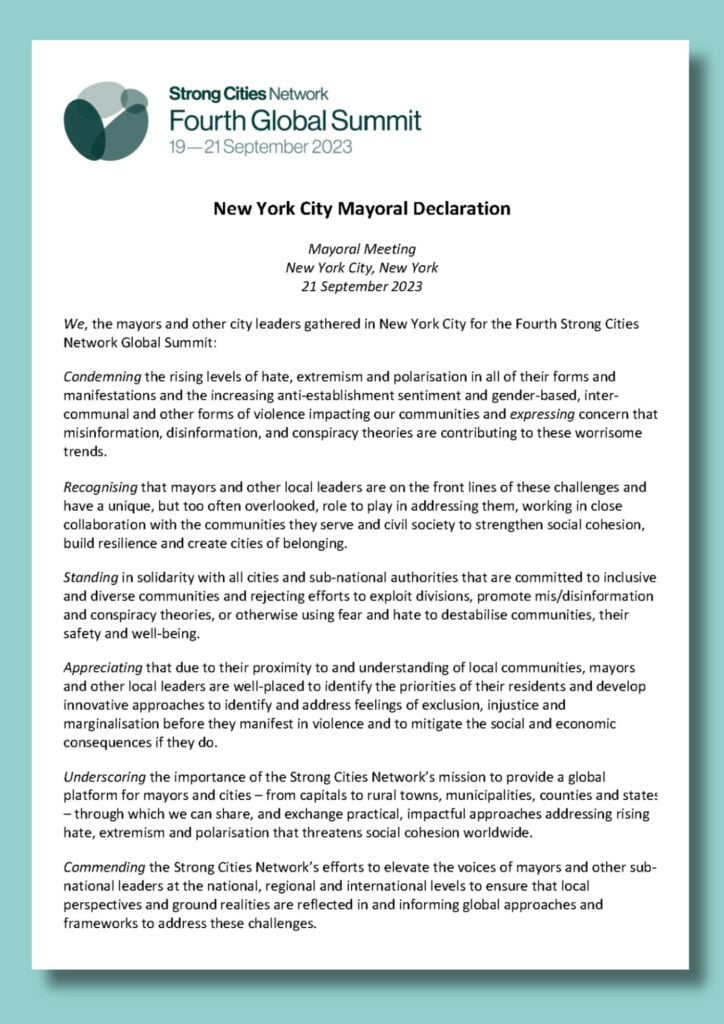 Implementation Update: The New York City Mayoral Declaration against ...